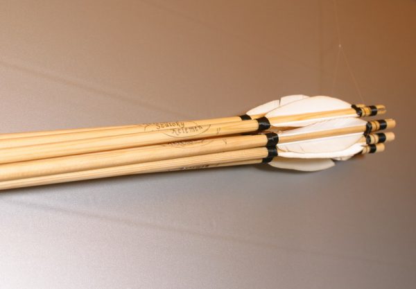 Traditional wood arrows 10 pieces with wood nock-1383