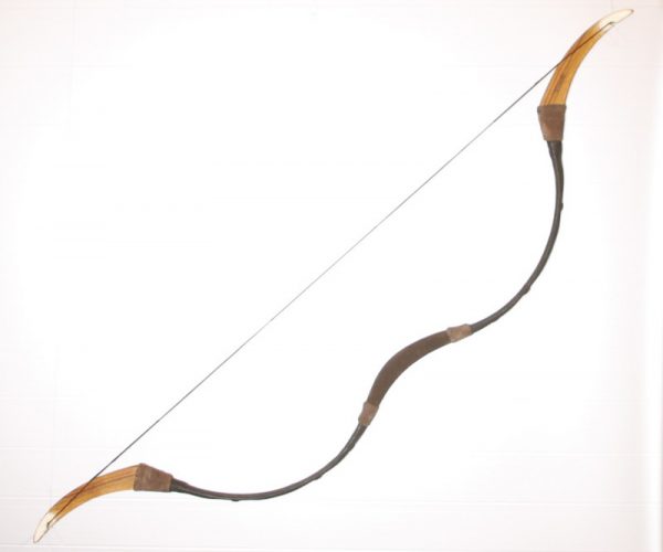 Horn plate and leather decorated Traditional Hungarian bow T/337-0